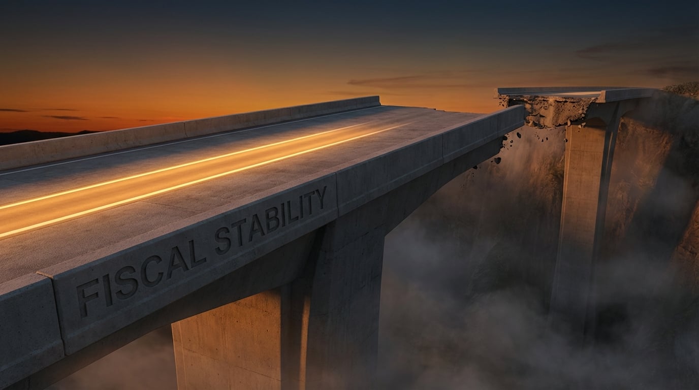   2026 QBI tax cliff illustration showing a bridge ending abruptly, symbolizing the expiration of the Section 199A deduction for small businesses.