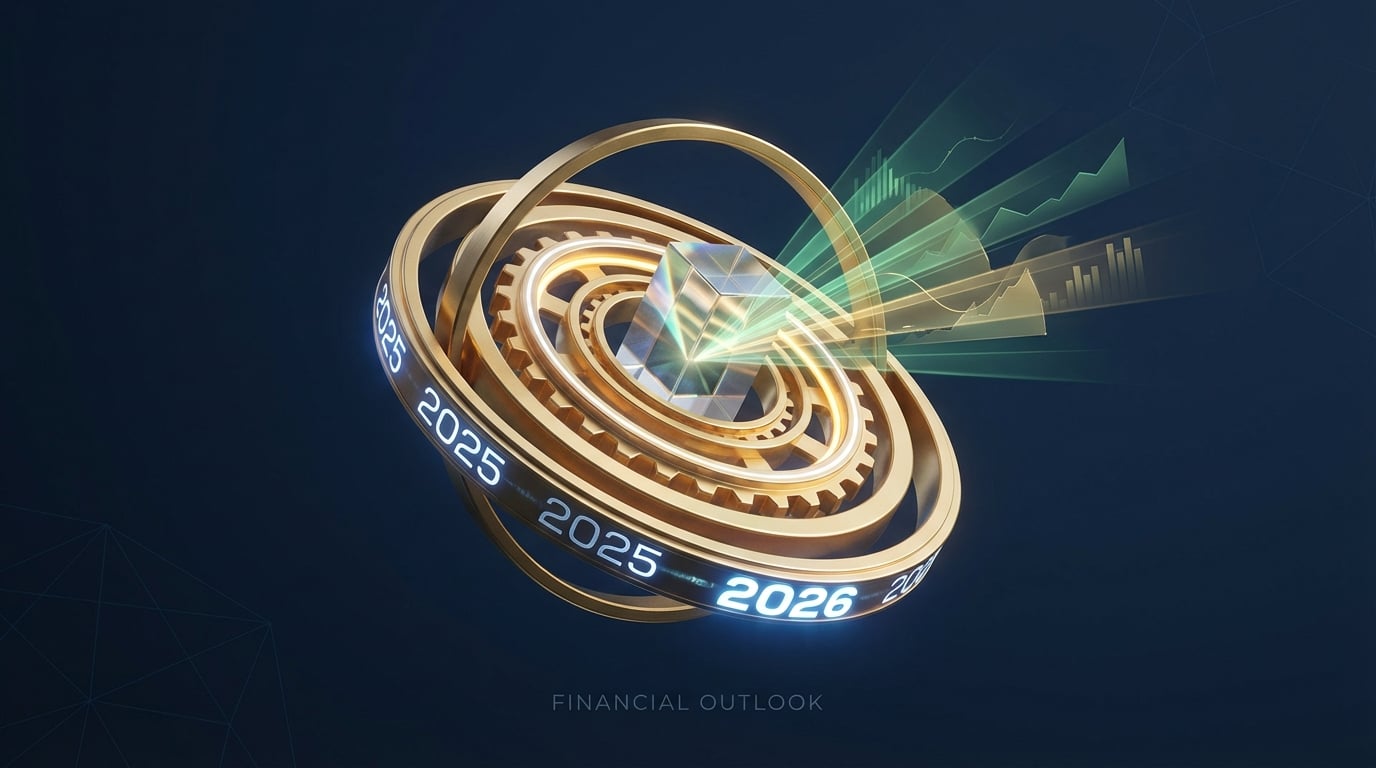   3D golden gyroscope illustrating the shift to 2026 withholding tables and Pub 15-T compliance updates. 