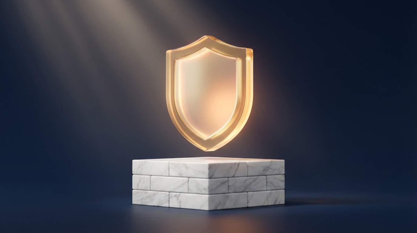   Illustration of a golden glass shield protecting assets, representing the Senior Deduction 2025 tax shield.