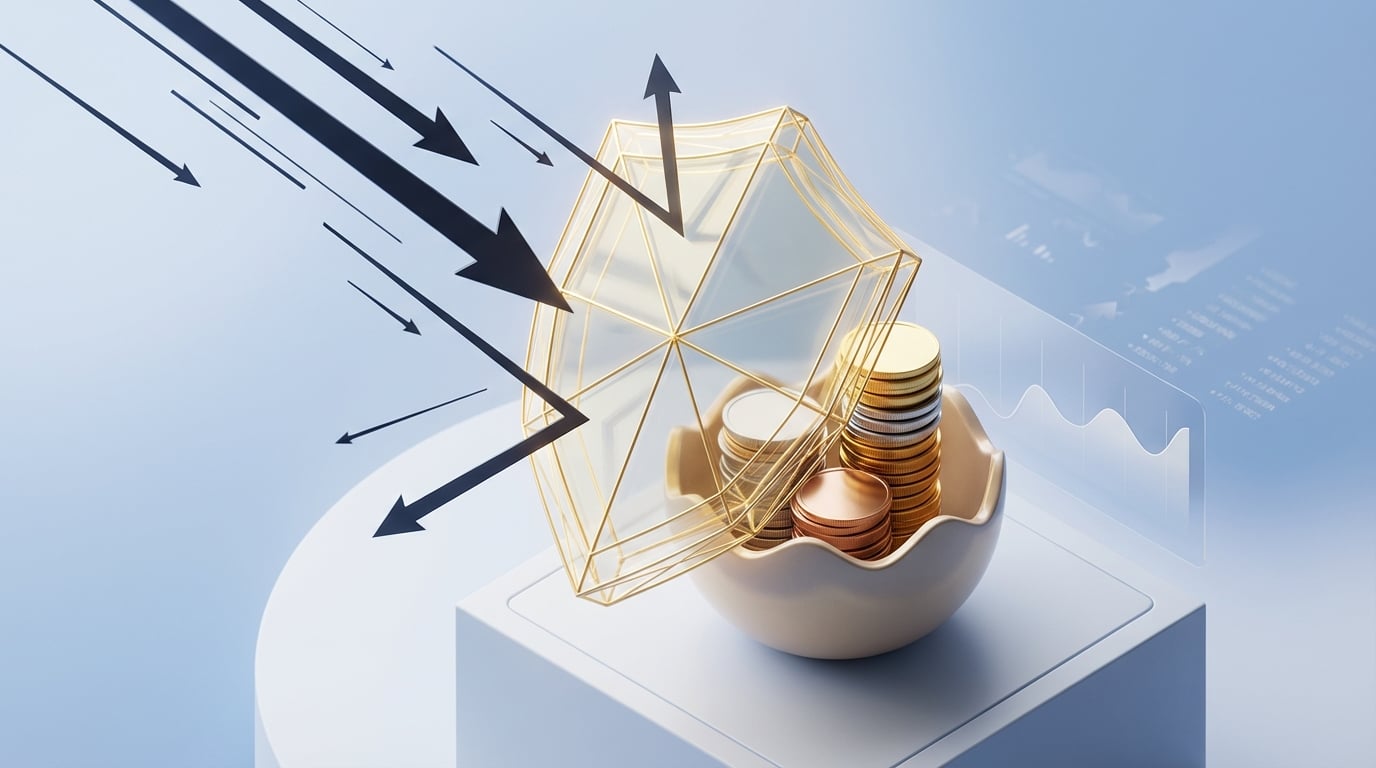   3D illustration of a golden shield protecting assets, symbolizing the $23,625 Head of Household tax deduction shielding income from federal taxes. 