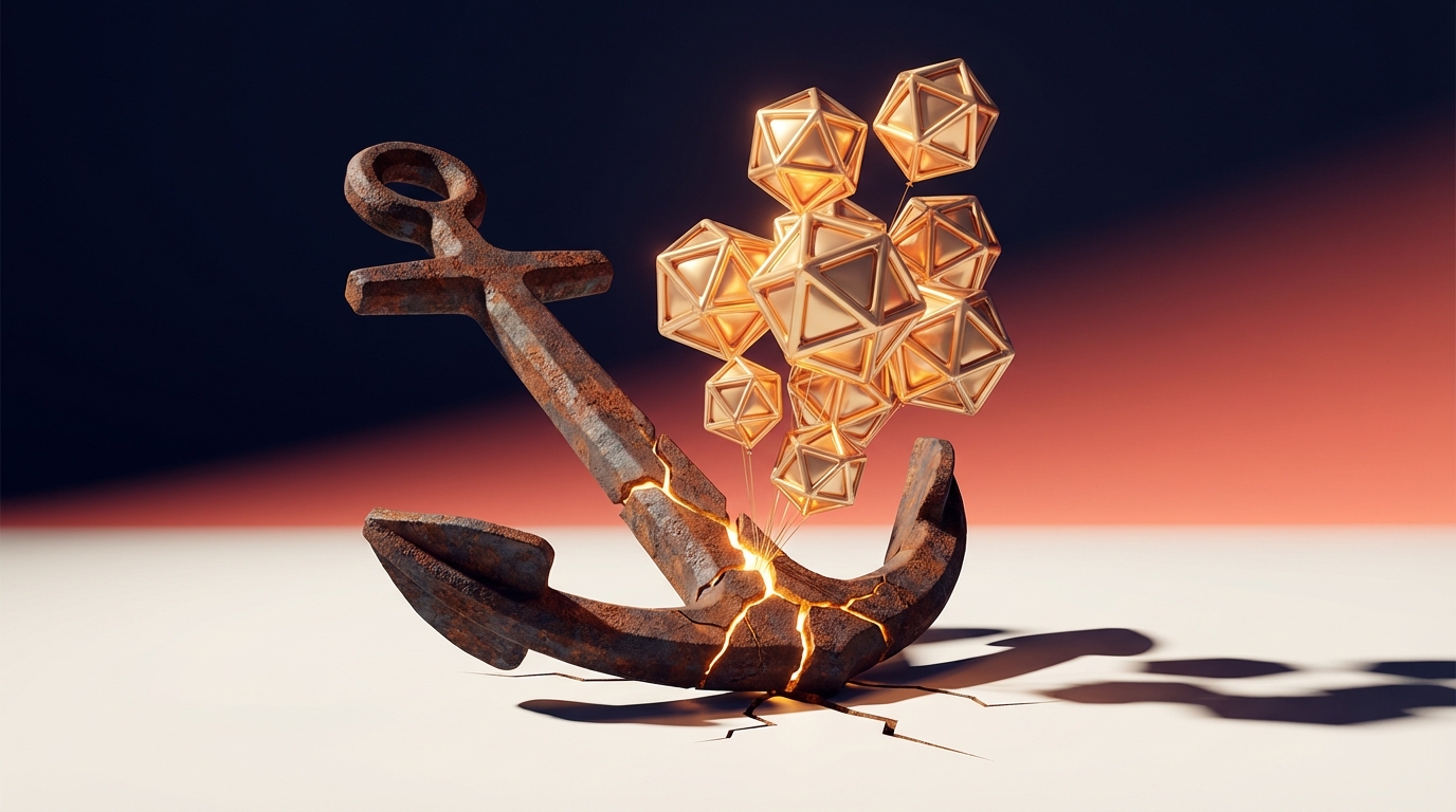   Illustration of a rusted anchor breaking apart to reveal a rising golden balloon, symbolizing the 2025 SALT cap increase to $40,000 under the OBBBA. 