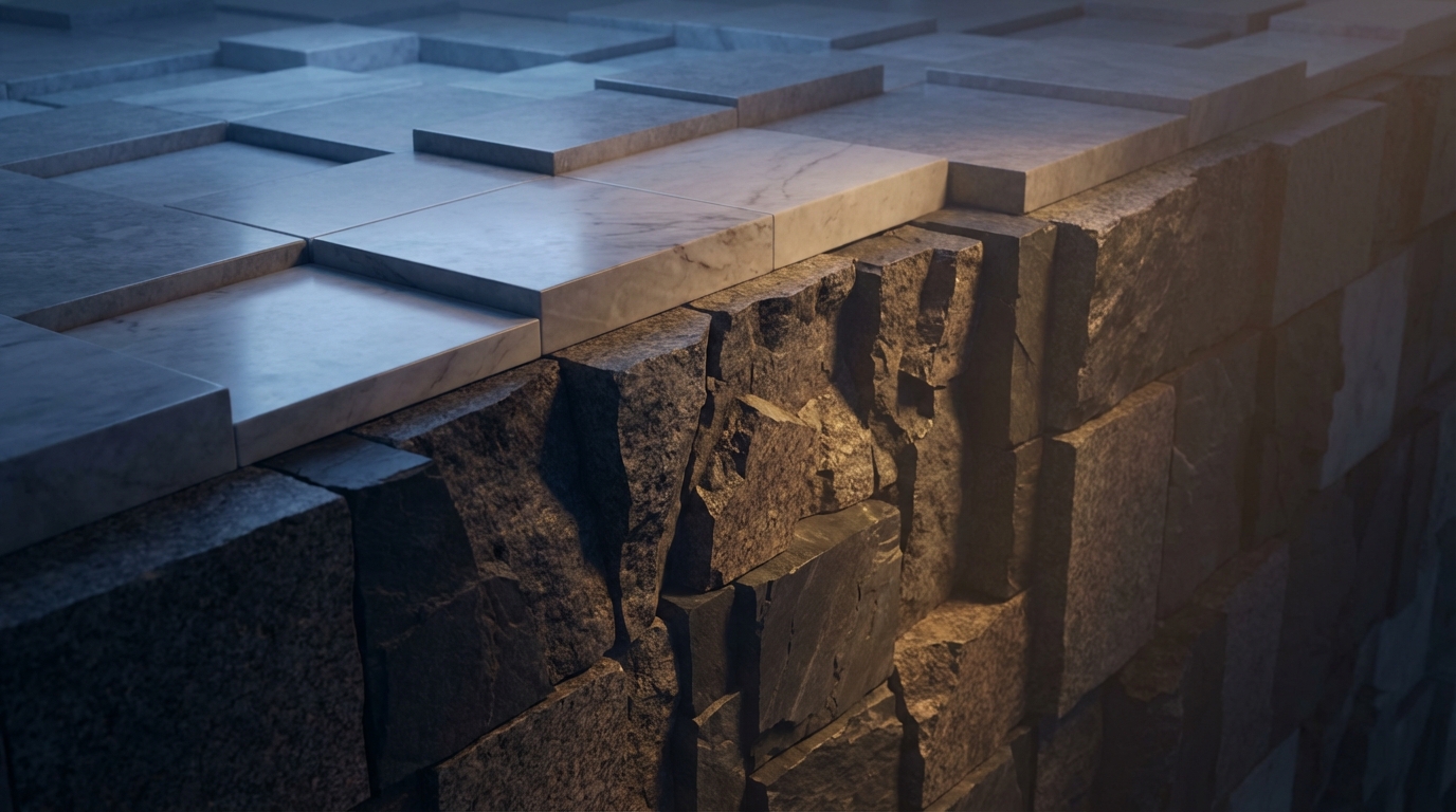   Visual metaphor of a tax cliff showing a smooth marble path dropping off into rugged terrain, symbolizing the expiration of the Tax Cuts and Jobs Act and its impact on 2025 state tax filings and 2026 projections. 