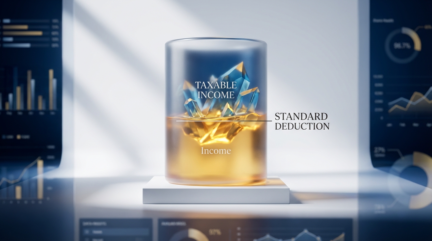   2025 tax filing income threshold visualization showing standard deduction levels acting as a limit for taxable income. 