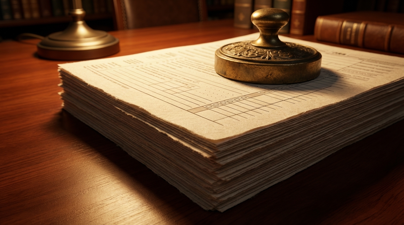   Stack of 2026 IRS W-4 tax forms on a desk, illustrating the new 5-page length and OBBBA complexity for payroll withholding. 