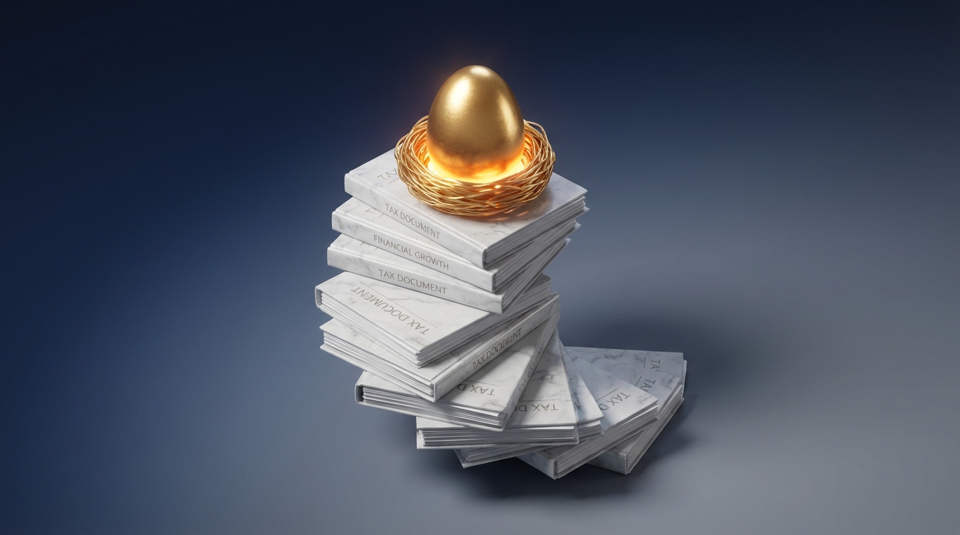   2025 Child Tax Credit increase visualization showing a golden nest egg on rising tax document steps, representing the new $2,200 limit and maximized refund potential.

 