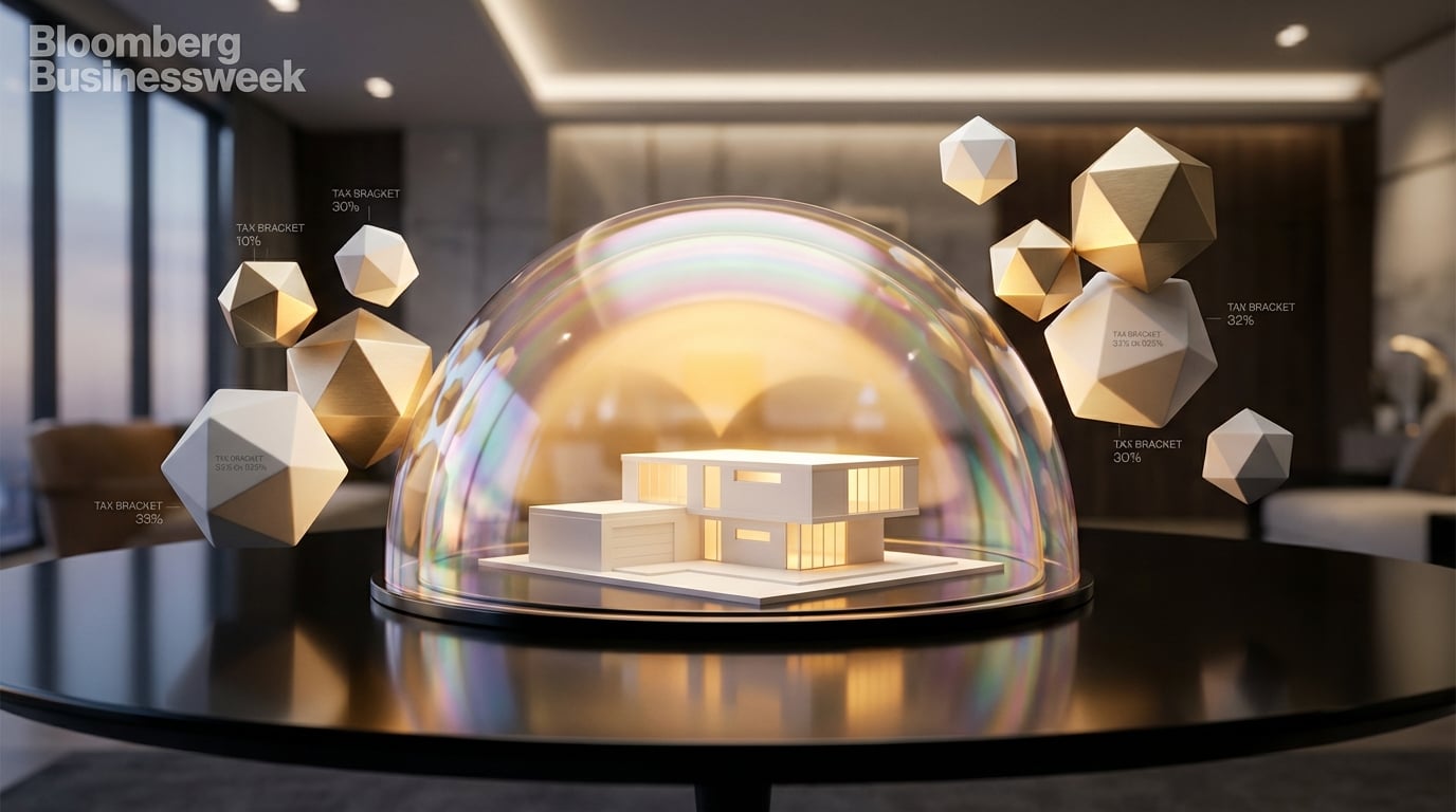   3D illustration of a house under an expanding glass dome representing the 2025 mortgage interest deduction limit and increased SALT cap. 