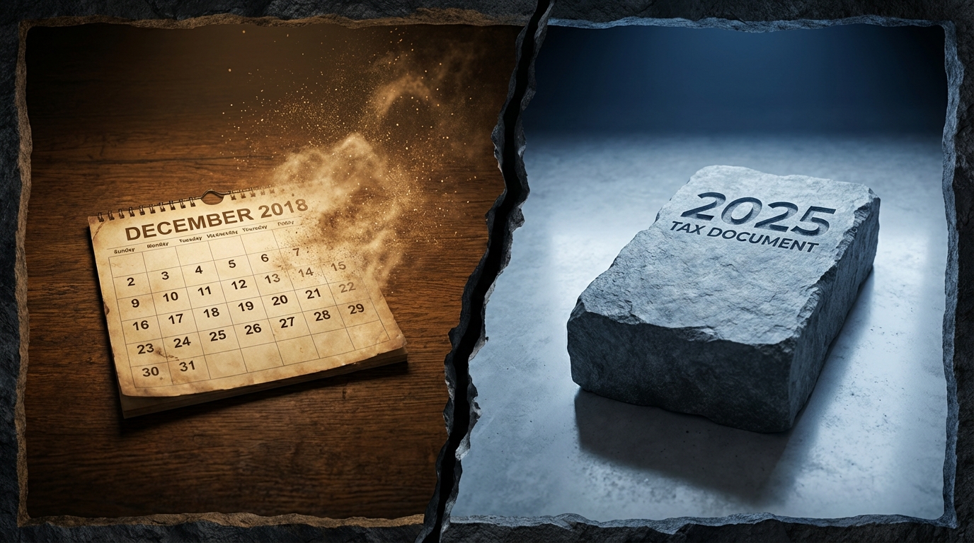   2018 vs 2025 divorce tax laws split timeline illustration showing the end of alimony deductions. 