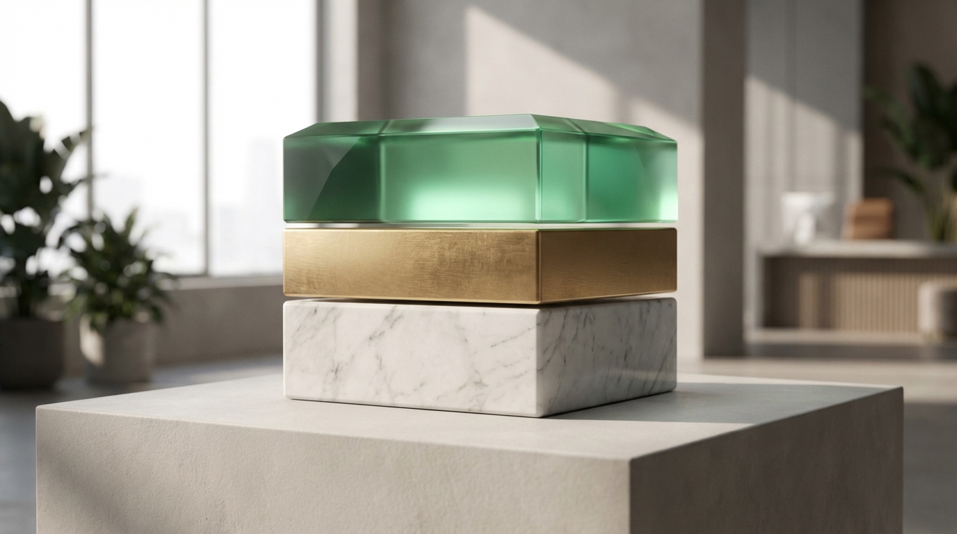  3D illustration of the Triple Stack tax strategy showing three layers: white marble base, gold middle, and glowing green top representing the 2025 senior tax deduction bonus. 