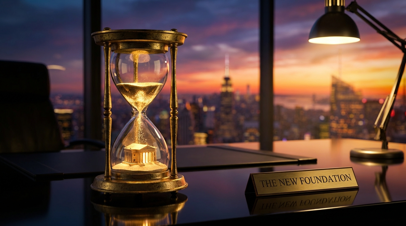   Golden hourglass on a desk symbolizing the 2025 TCJA tax sunset and time running out for tax planning. 