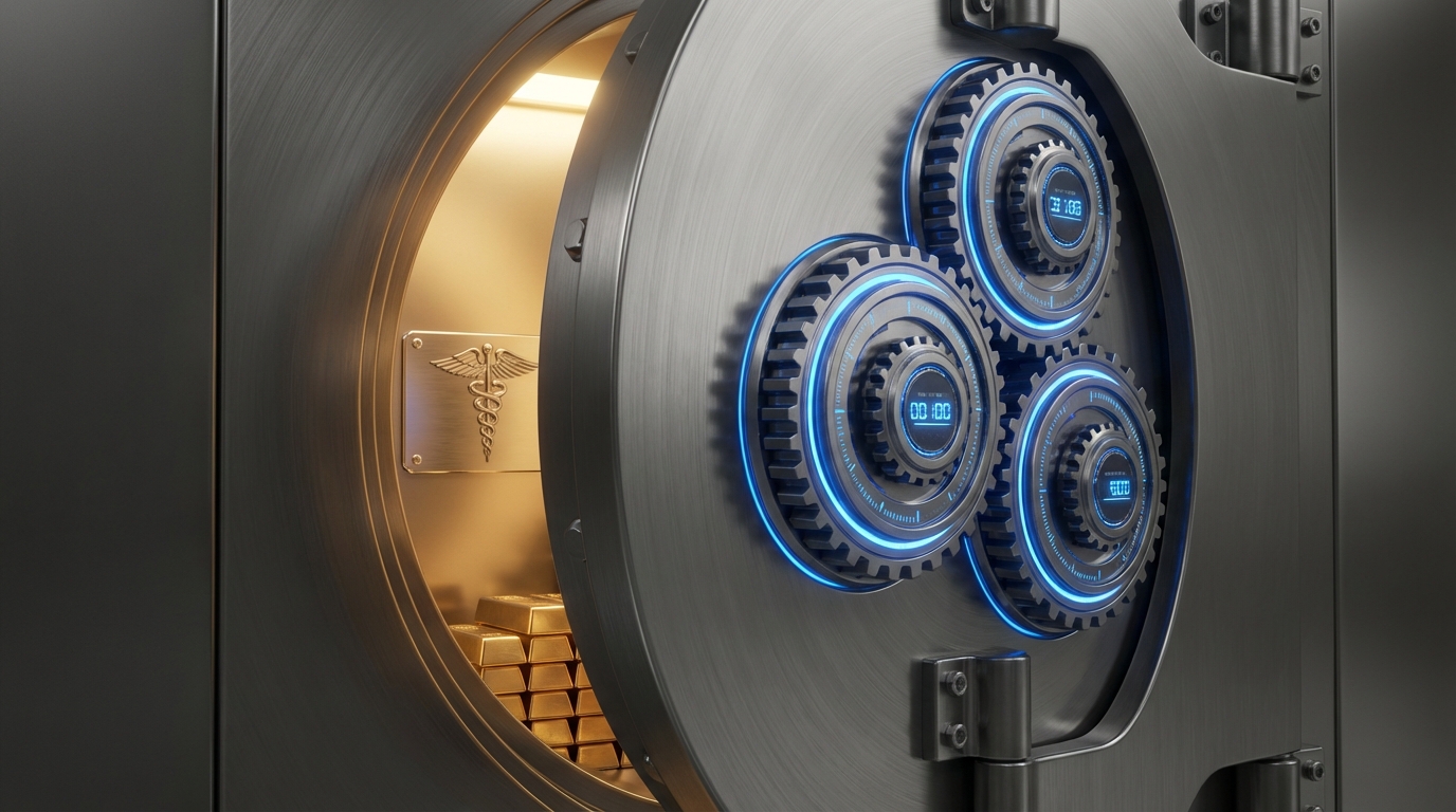   A highly detailed, photorealistic titanium bank vault featuring three distinct, glowing blue locking mechanisms that perfectly symbolize the powerful triple tax advantage associated with the newly updated 2026 HSA contribution limits. Inside the slightly open heavy metallic door, brilliant warm light illuminates perfectly stacked gold bars alongside a subtle medical caduceus symbol, representing the intersection of healthcare and long-term wealth preservation. Understanding and fully utilizing the 2026 HSA contribution limits is absolutely crucial for savvy investors looking to maximize their healthcare savings, reduce their annual taxable income, and protect their hard-earned wealth from the eroding effects of inflation. By leveraging tax-deductible contributions, tax-free compound growth, and tax-free withdrawals for qualified medical expenses, taxpayers can build an impenetrable financial shield for their future. 