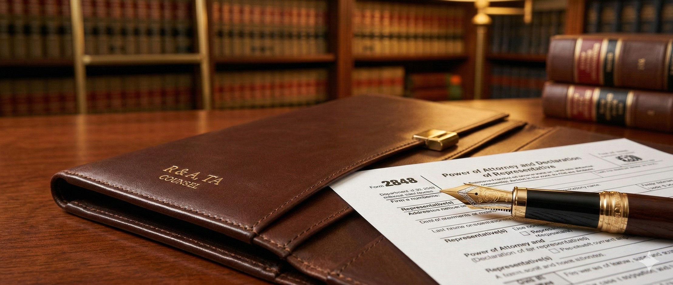   A professional tax representation setting featuring Form 2848 for IRS Power of Attorney.
 