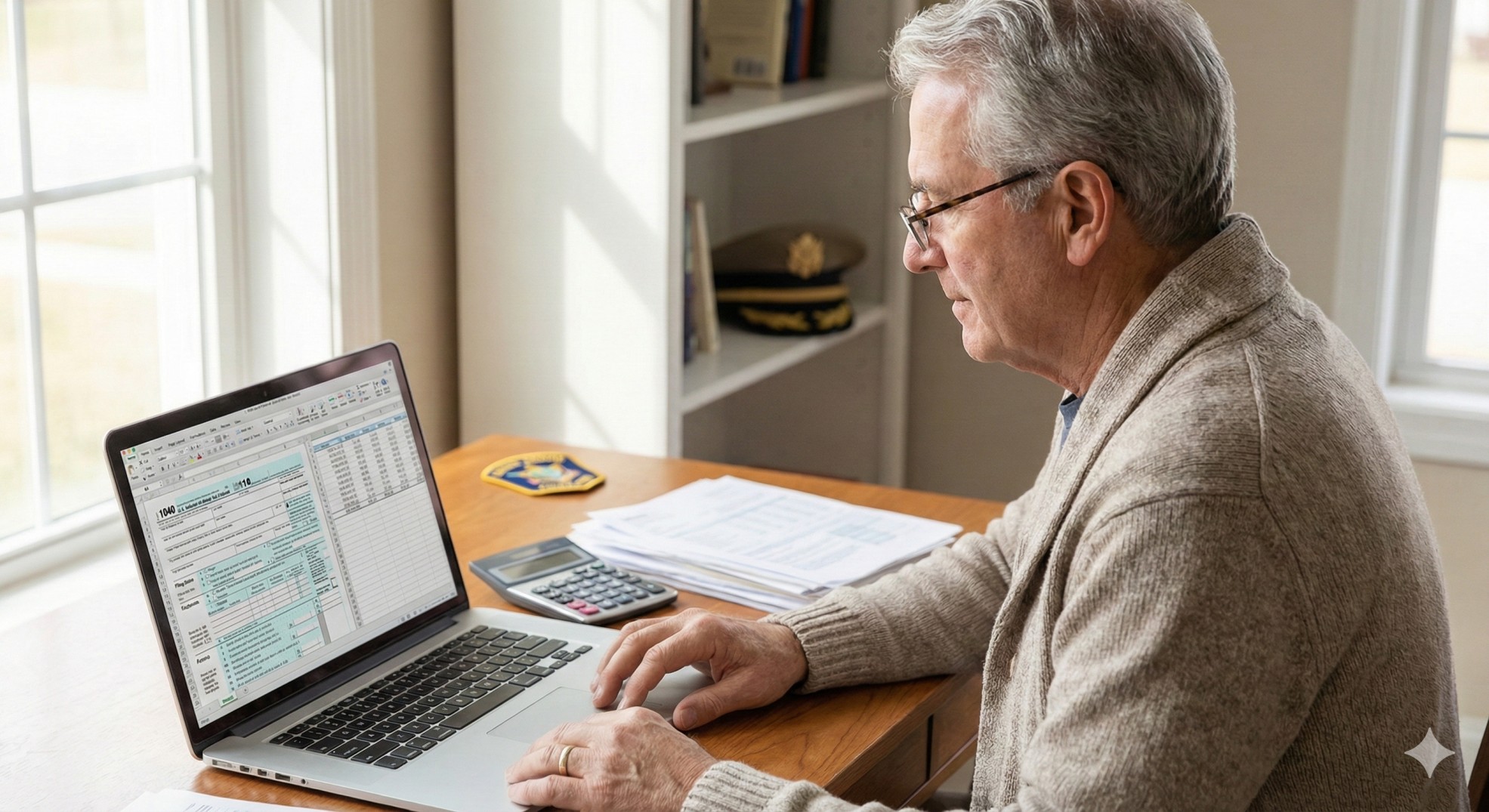   A retired public safety officer utilizing the retired first responder tax break to manage health insurance costs. 