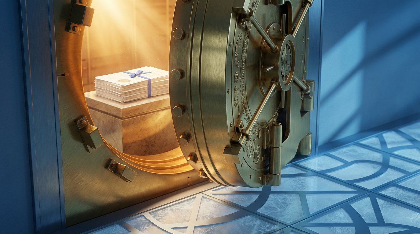   Gold bank vault door closing representing the 2025 charitable deduction tax deadline and the end of the TCJA golden window. 
