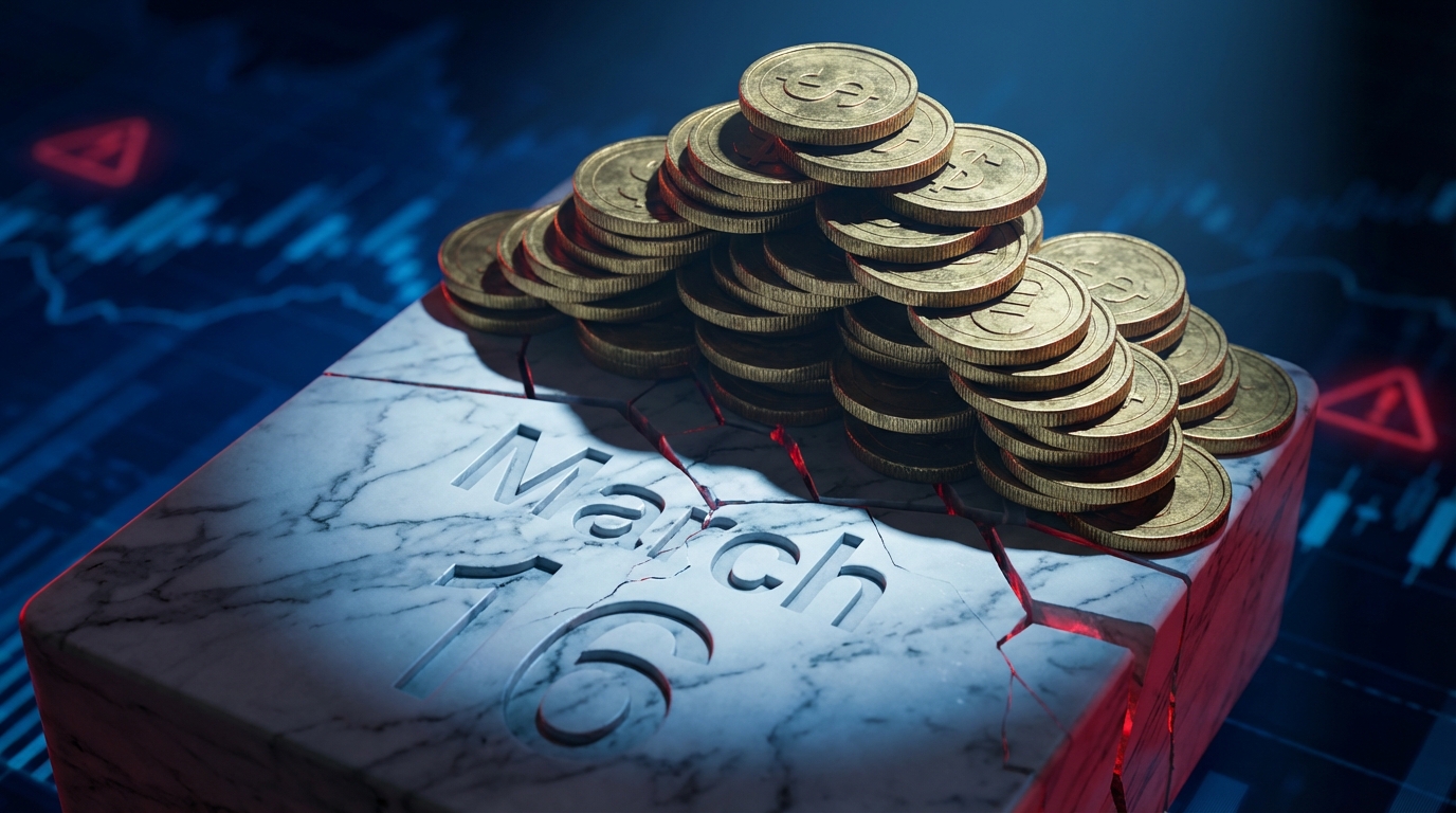   Stack of gold coins crushing a calendar date, symbolizing the $255 per partner IRS late filing penalty for 2025. 
