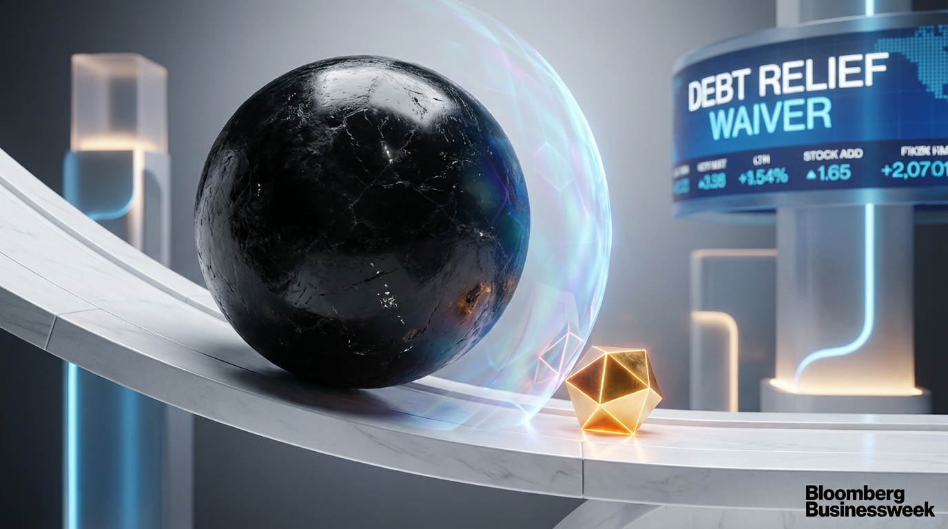   3D illustration of a translucent blue shield stopping a rolling stone sphere, representing IRS Form 1065 penalty relief protecting a small business from debt. 