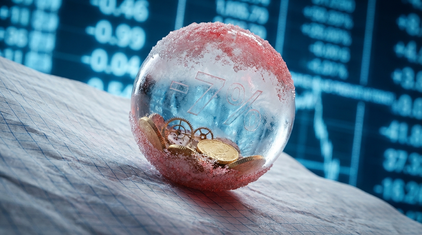   IRS compounding interest 2026 visualization showing debt growing like a snowball with 7 percent rate. 