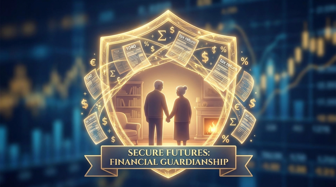   Illustration of a golden tax shield protecting seniors, representing the 2025 OBBBA Senior Bonus and medical expense deduction safety net. 