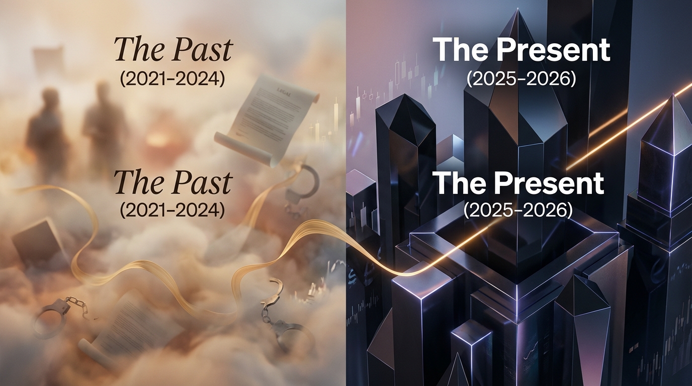   Abstract visualization of 2025 IRS RMD rules transition, showing a shift from soft leniency to strict geometric enforcement. 