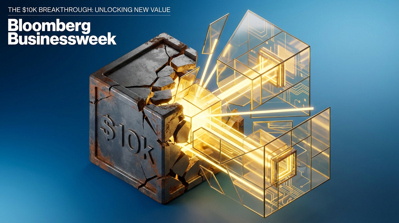   Illustration of a small $10k iron box breaking open to reveal a massive $40k golden structure, symbolizing the 2025 SALT deduction increase. 