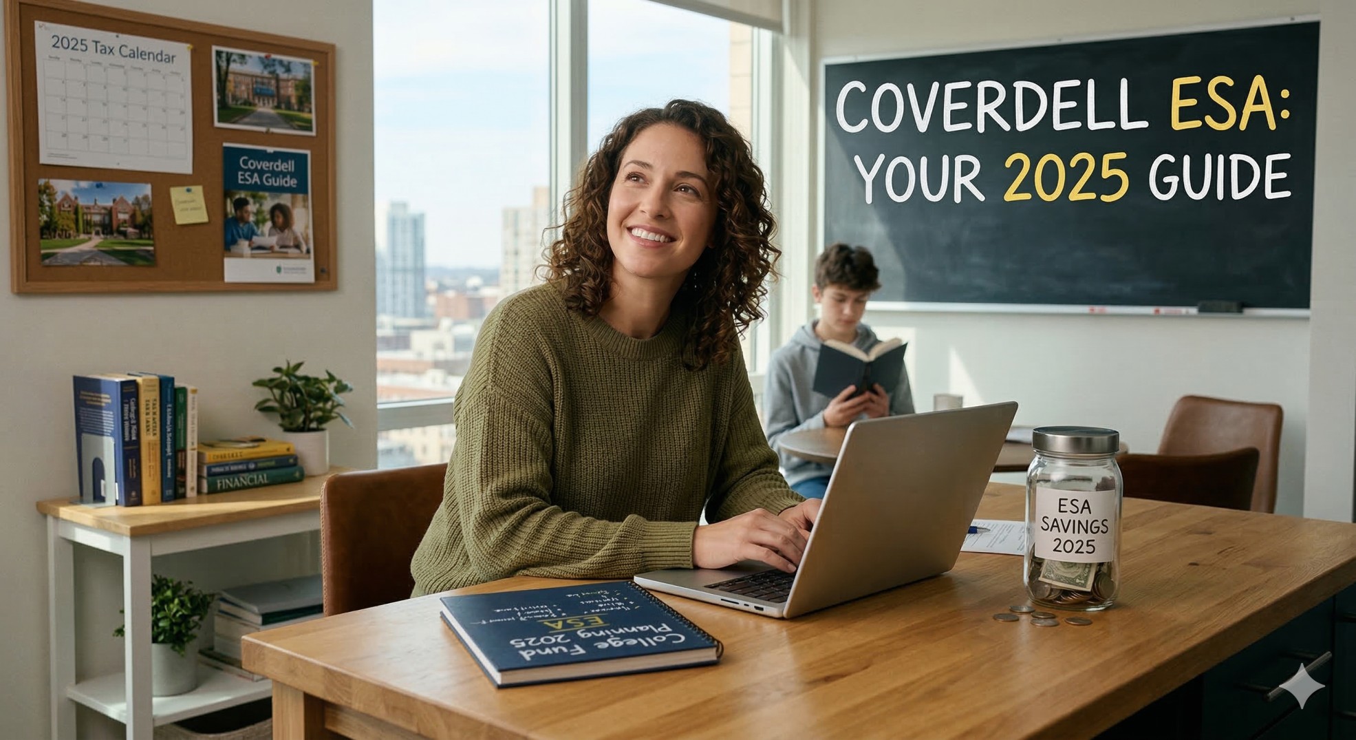   A professional reviewing financial documents related to a Coverdell Education Savings Account. 