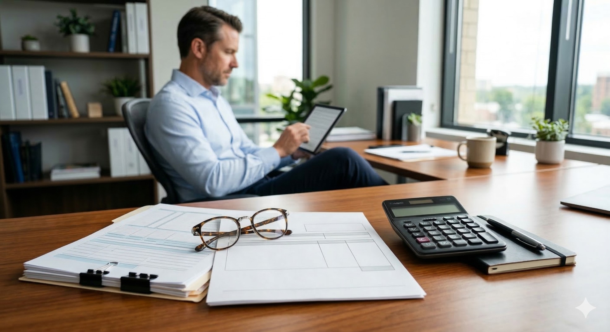   A professional reviewing financial documents related to qualified education expenses. 