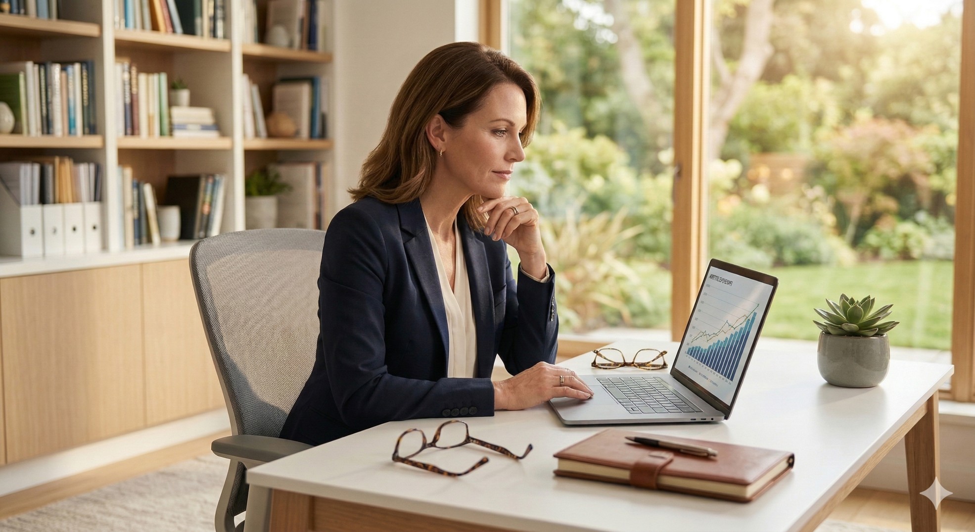   A parent comparing ScholarShare 529 vs Unique College Investing Plan on a laptop for college savings. 