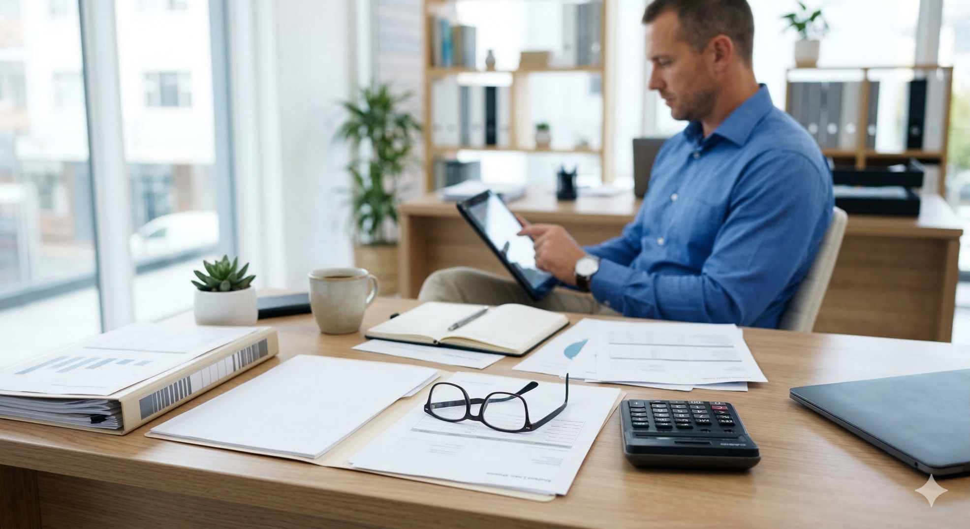   A professional reviewing financial documents related to the Student Loan Interest Deduction. 