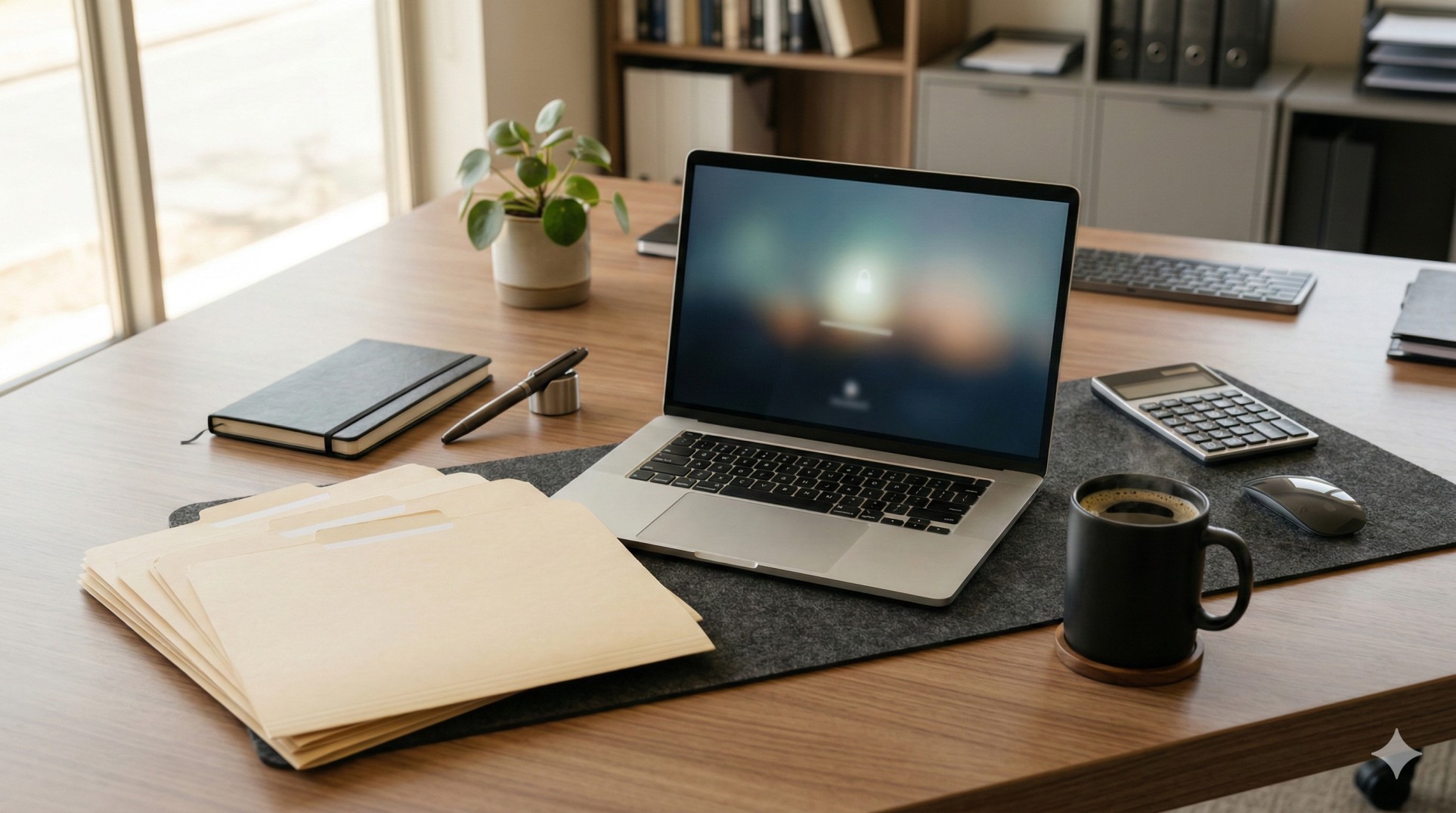   A neatly organized desk representing a 2025 tax document checklist. 