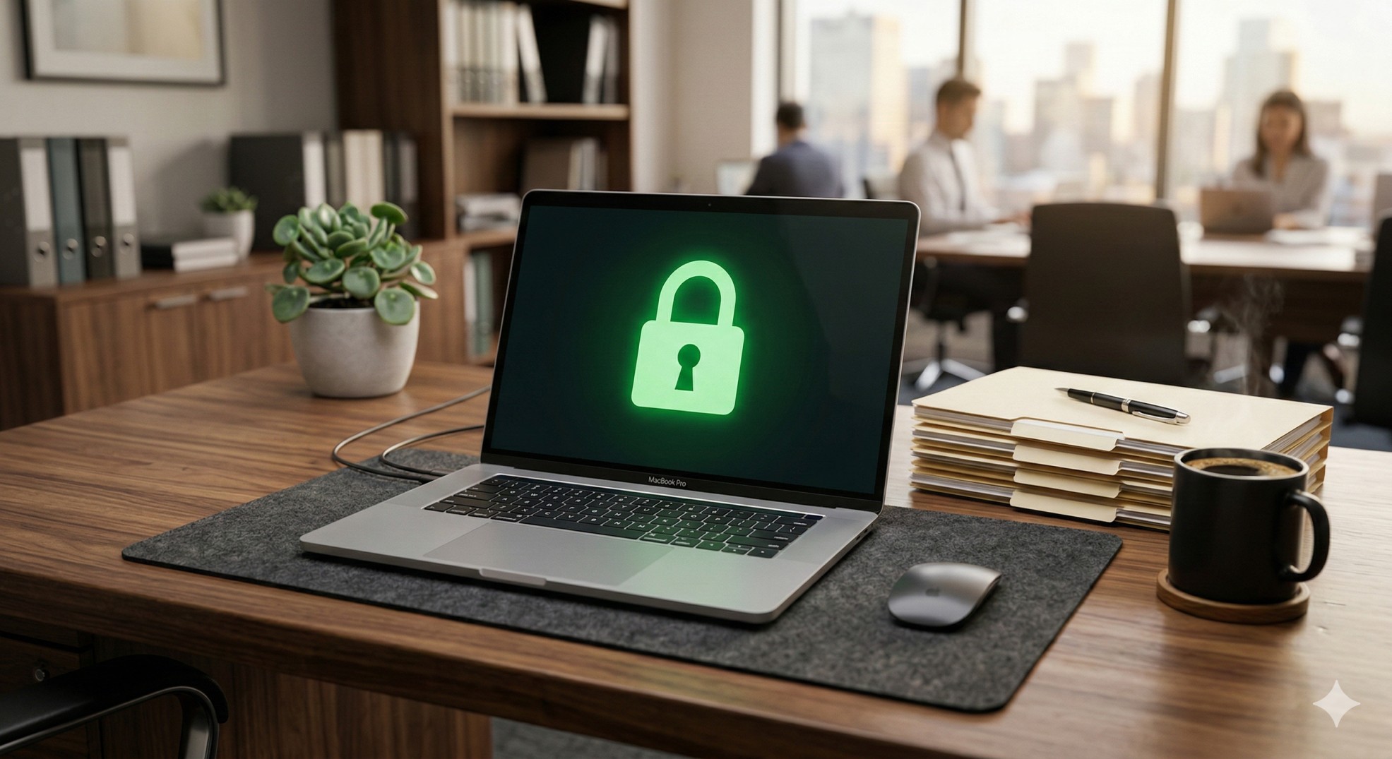   A secure laptop showing how to securely send tax documents to an accountant. 