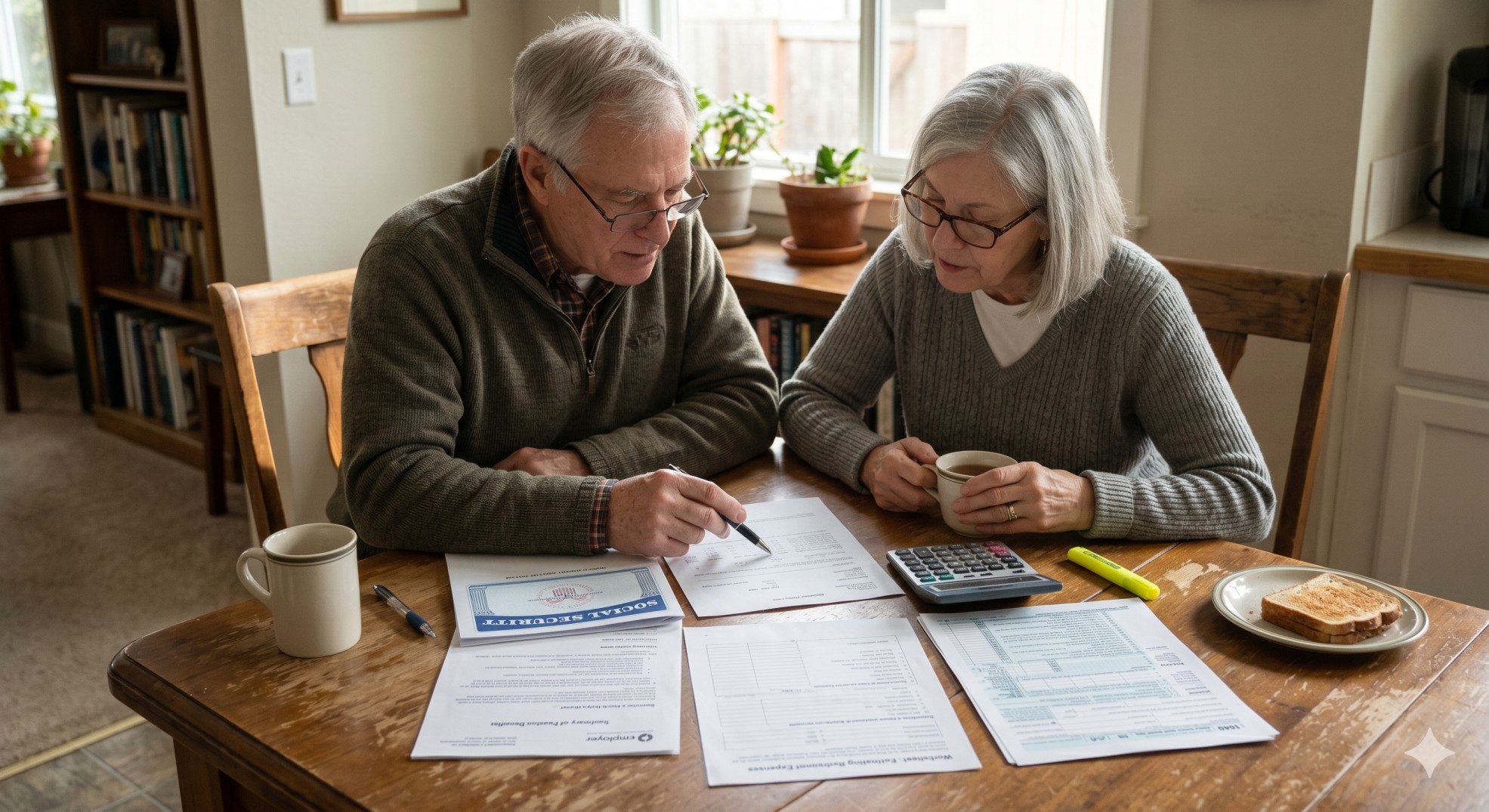   Estimated tax and withholding for retirees reviewing IRS forms. 