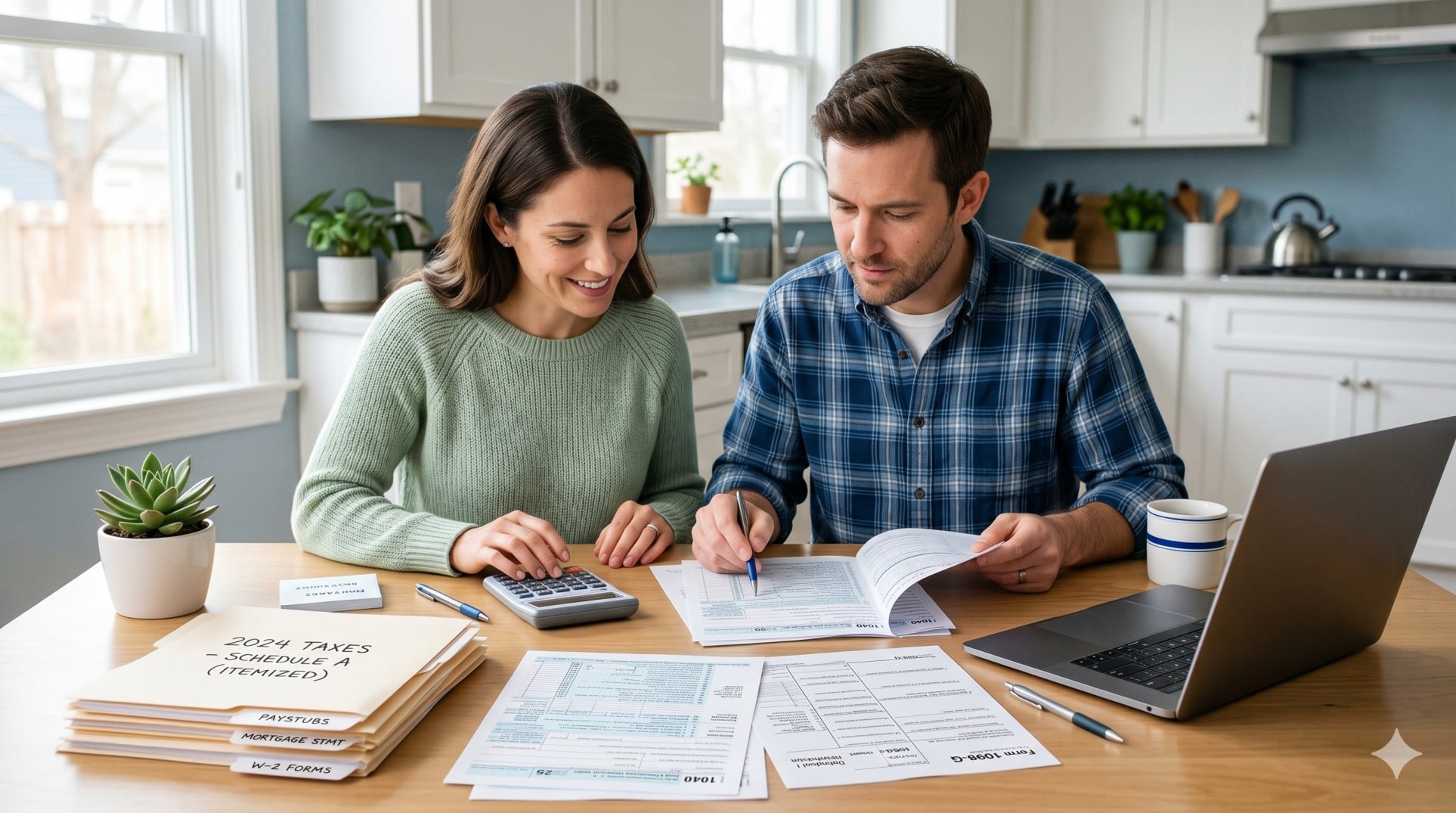   Taxpayer reviewing Form 1099-G and Schedule 1 to determine whether a state tax refund is taxable. 