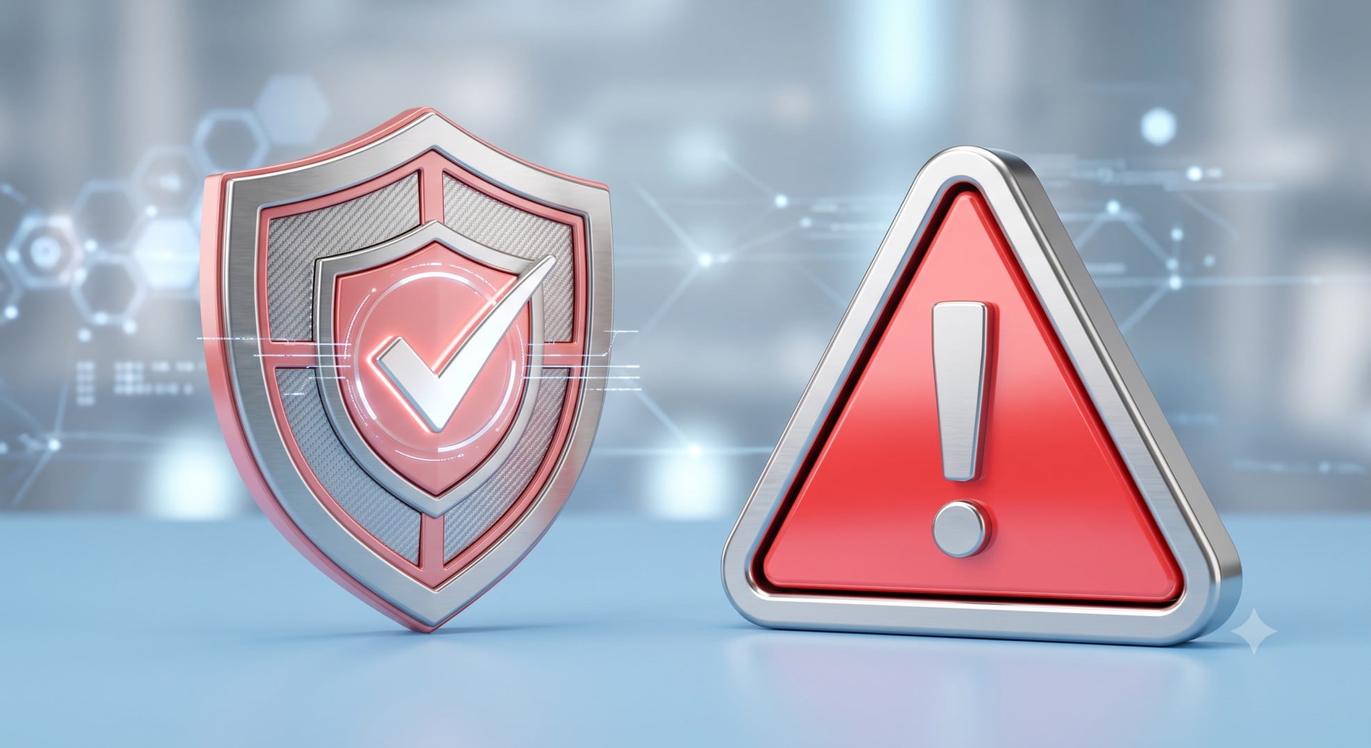 A protective security shield and warning sign symbolizing protection from phishing phone calls and tax fraud scams.