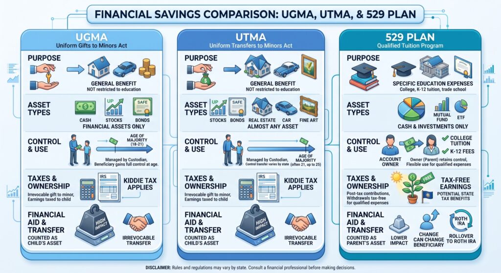 UGMA vs. UTMA vs. 529 Plan: The Ultimate 2026 Wealth Transfer Guide