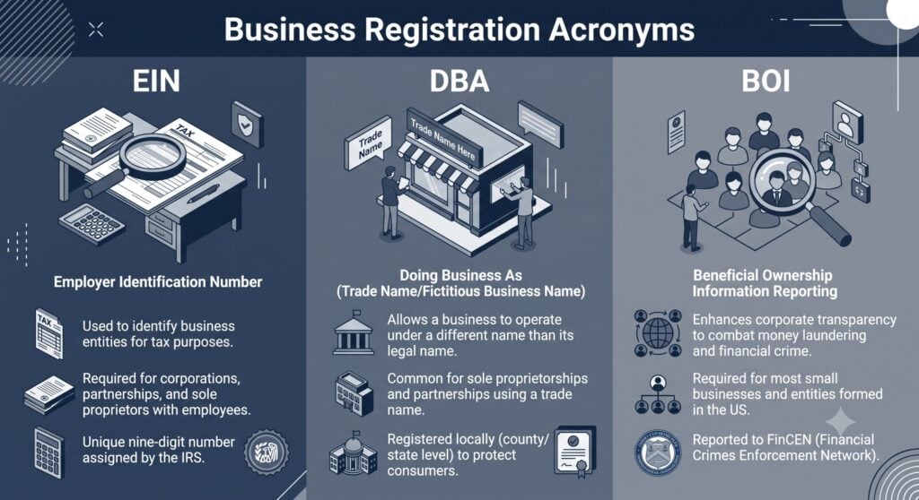 EINs, DBAs, and BOIs: The Alphabet Soup of Business Registration