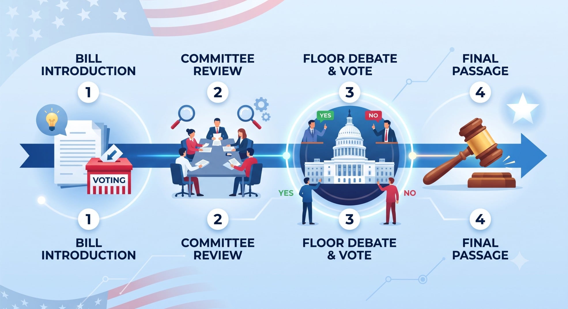 Legislative timeline tracker for the Fair Bet Act in Congress.