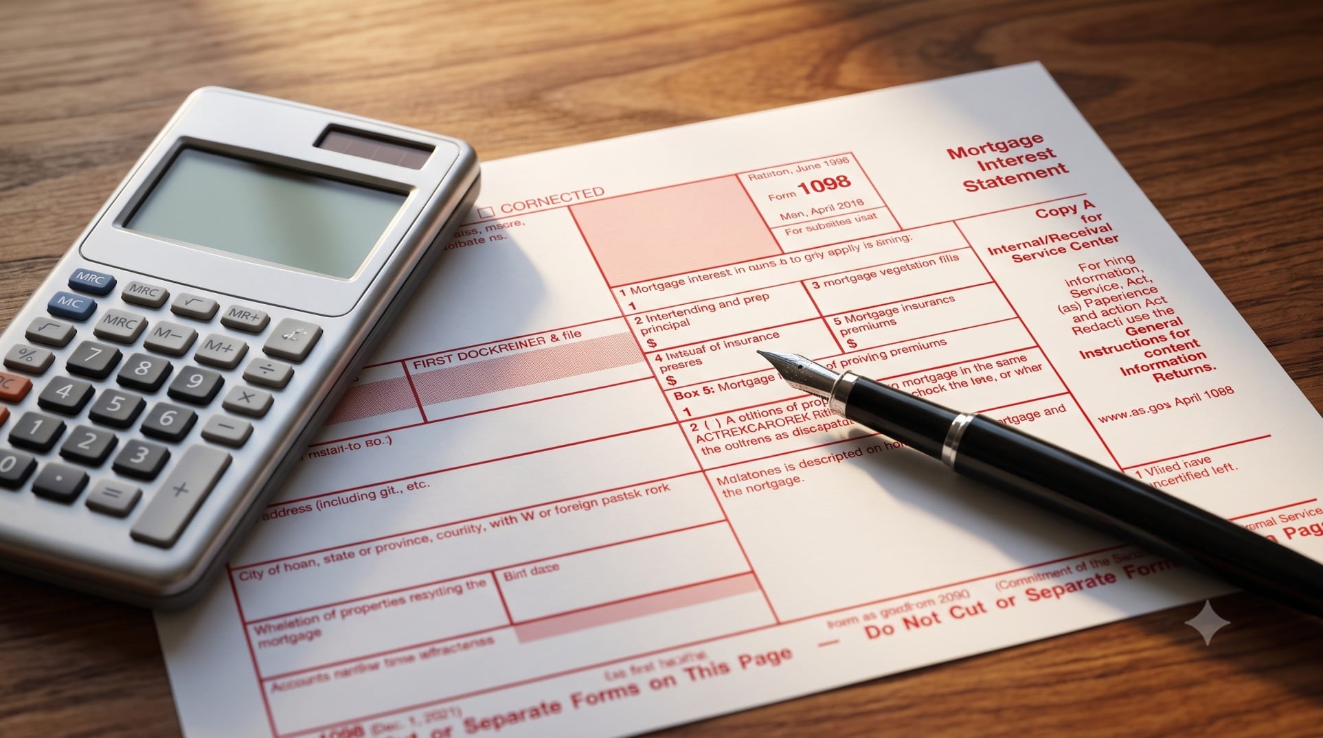 IRS Form 1098 highlighting Box 5 for mortgage insurance premiums.3
