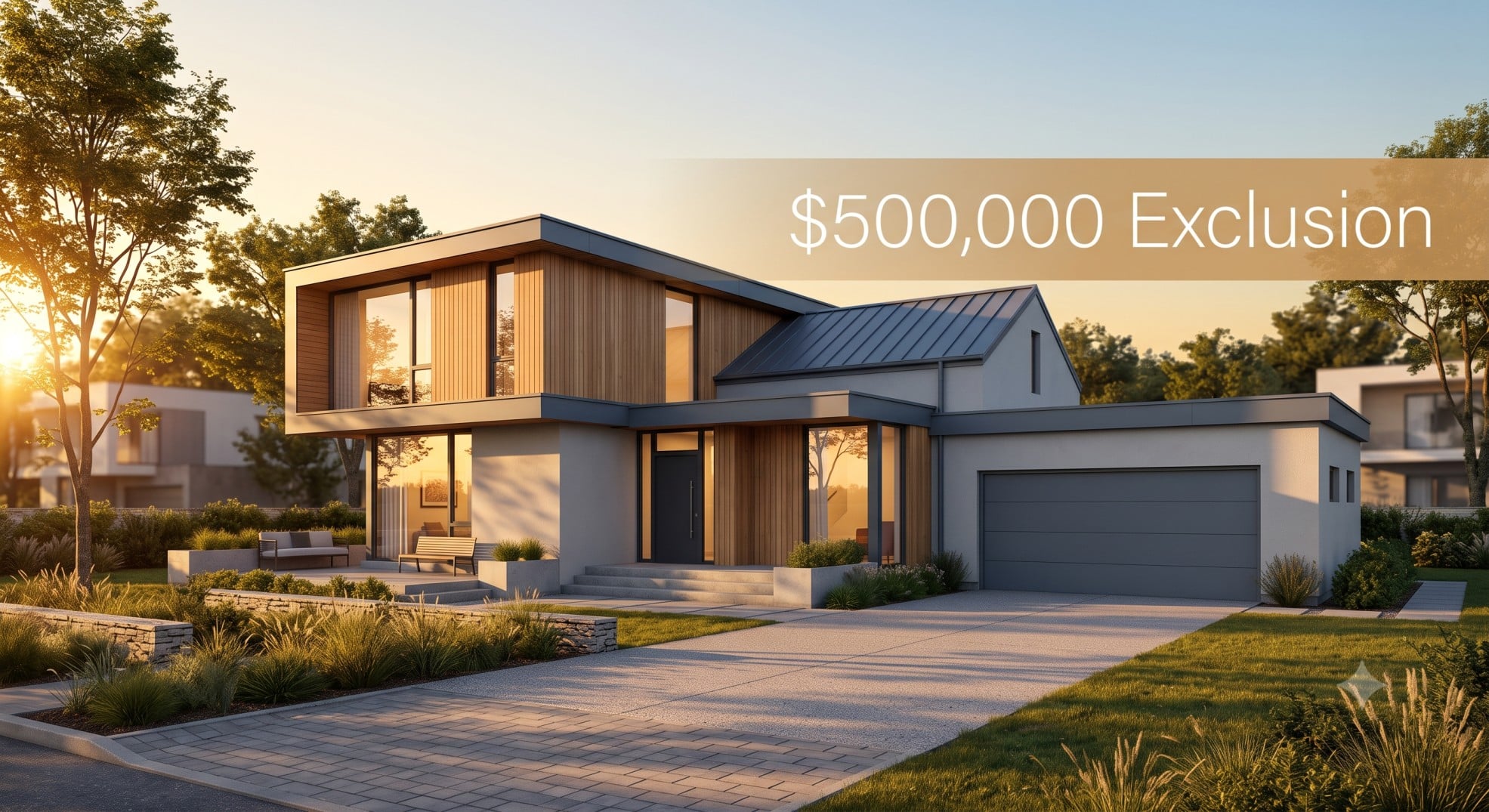 Modern home exterior representing the Section 121 capital gains tax exclusion.