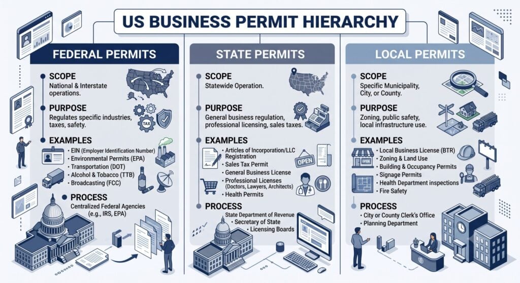Federal vs. State vs. Local Permits: Decoding the US Business License Maze
