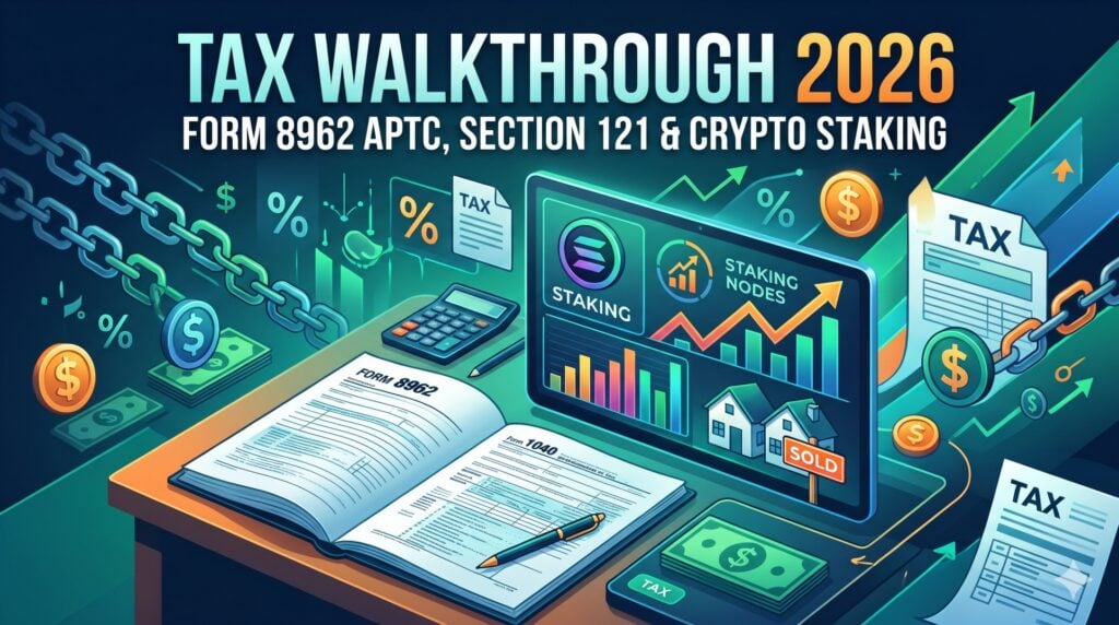 Form 8962 Excess Advance Premium Tax Credit Repayment, Partial Section 121 Exclusion & Crypto Staking: A 2026 Tax Walkthrough