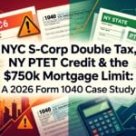 NYC S-Corp Double Tax, NY PTET Credit & the $750k Mortgage Limit: A 2026 Form 1040 Case Study