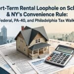 The Short-Term Rental Loophole on Schedule E & NY’s Convenience Rule: A 2026 Federal, PA-40, and Philadelphia Tax Walkthrough