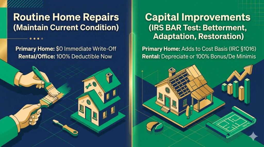 Can You Write Off Home Improvements & Repairs? 2026 Tax Guide